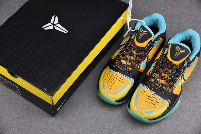 zoom kobe 5 x lakers black/de sol-varsity purple 386430-071