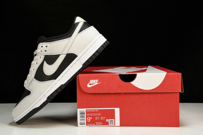 nike dunk low grey panda volt - fd9756-001