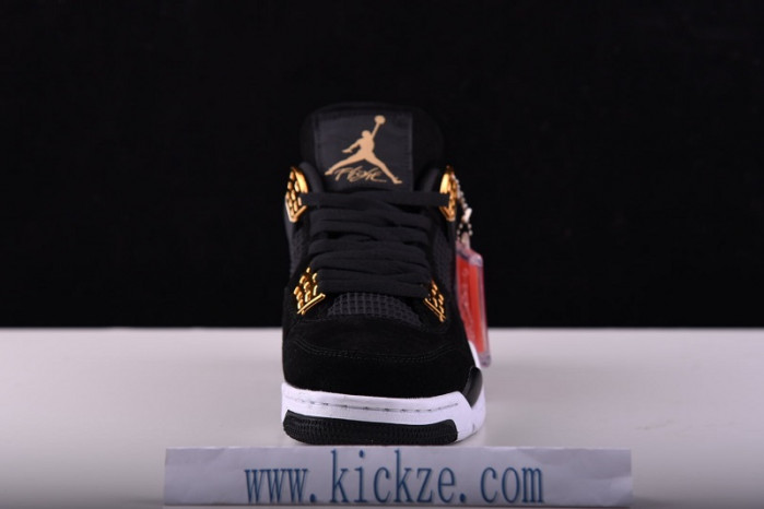 air jordan 4 “royalty” black/metallic gold-white mens 308497-032