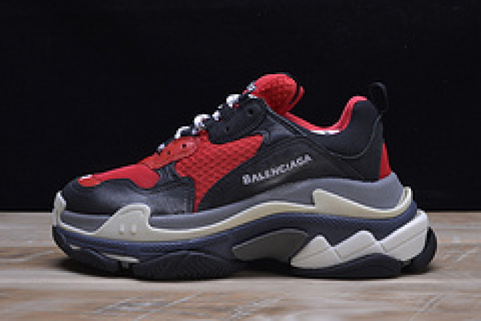 bl triple s sneakers red black