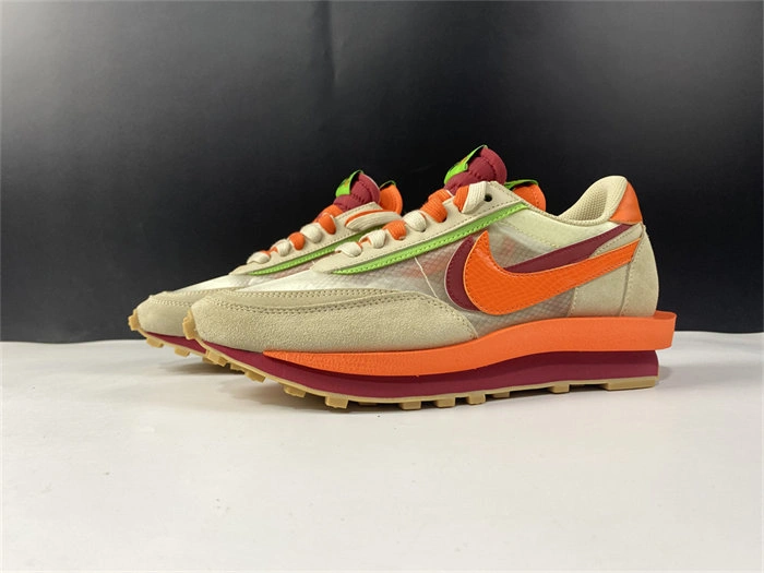 Stretchable Nike LD Waffle sacai CLOT Kiss of Death Net Orange Blaze 5232